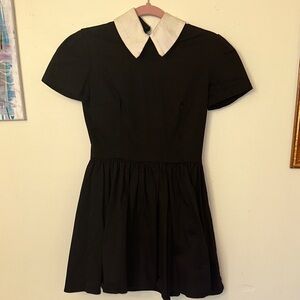DEANDRI Rare HTF Alternative Goth Dress Peter Pan Collar Short Sleeve Made USA